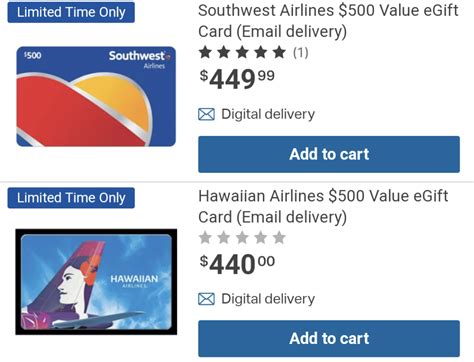 hawaiian airlines gift card sam's club